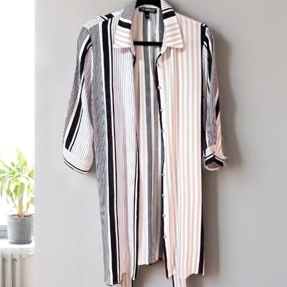 2PC set TUNIC Striped SHIRT and SUMMER PANT Made in Canada Picadilly Sz 10 EUC - Picture 3 of 11